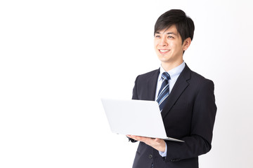 portrait of asian businessman isolated on white background
