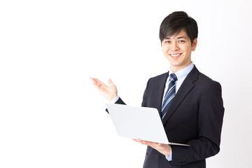 portrait of asian businessman isolated on white background