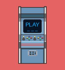Classic Retro Arcade Game Machine. Vintage Gaming Machine Flat Style Icon. Easy Scalable Vector Illustration
