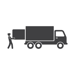 Warehouse icons: loading and unloading of goods