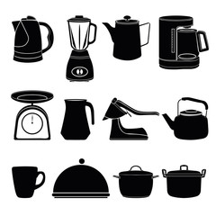 Kitchen tool silhouette collection