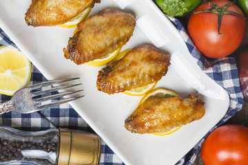 Lemon grilled chicken wings, grilled chicken wings