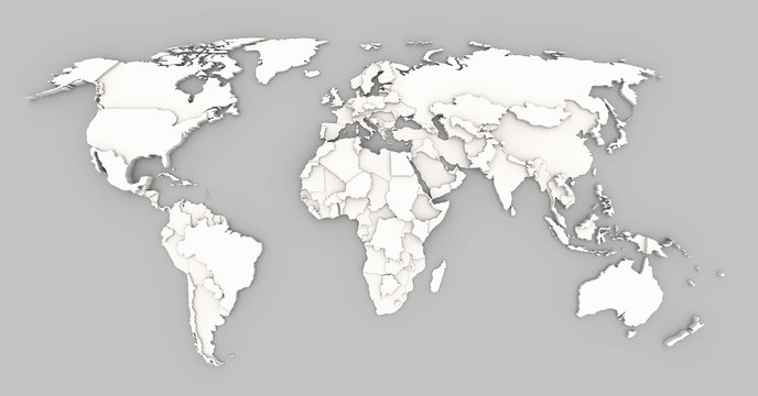 Fototapeta World map relief