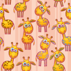 Seamless pattern with giraffes.