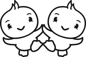 team freunde 2 enten party crew süß niedlich klein baby kind ente vogel comic cartoon