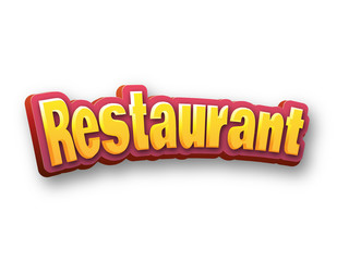 Restaurant Text for Title or Headline. In 3D Fancy Fun and Futuristic style
