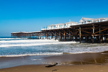 Crystal Pier in Pacific Beach in the city of San Diego, California.  