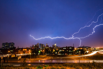 Lightning Strike Above The Denver Colorado Skyline