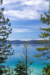 Lake Tahoe colorful mountain landscape scene