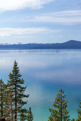Mountain landscape of Lake Tahoe in California
