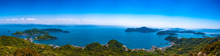 Fototapeta na wymiar 龍ヶ岳から観る八代海の展望