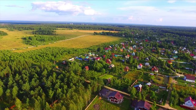 Aerial view of summer residence village