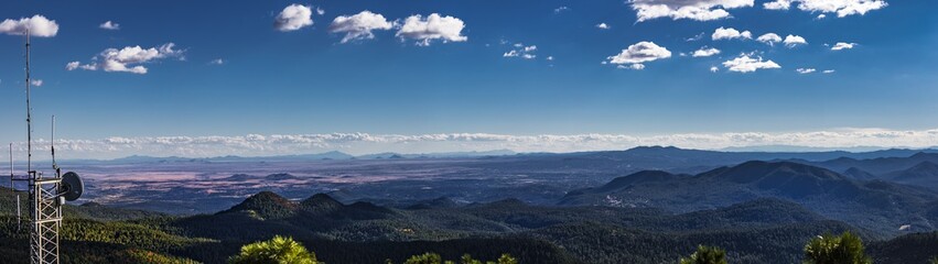panorama of mountain range from high point 