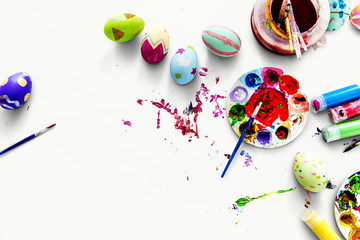 Obraz premium An easter colorful eggs painted