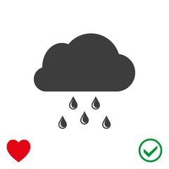 cloud with rain drops icon stock vector illustration flat design
