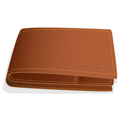 Leather wallet illustration set.