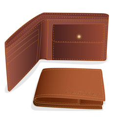 Leather wallet illustration set.