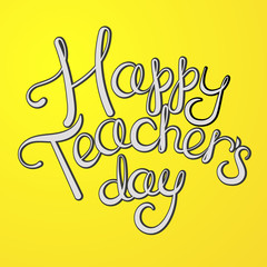 Teacher day greeting card cartoon vector