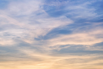 Naklejka na ściany i meble Closeup beautiful sky with cloud in the evening textured background