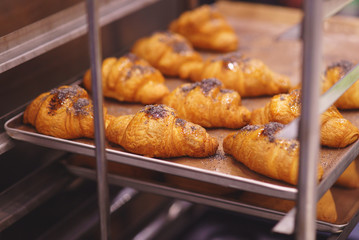 Croissant on the baking sheet