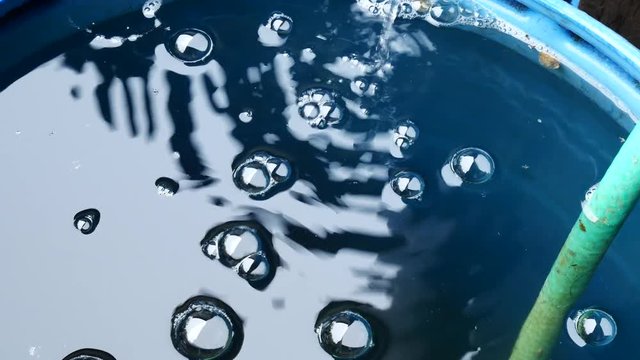 Detail of the Water Surface with Bubbles