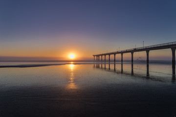 Fototapeta na wymiar Sunrise at New Brighton in Christchurch, New Zealand