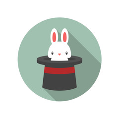 Magician hat flat icon vector