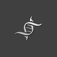 Fototapeta na wymiar Metallic Icon - DNA strands