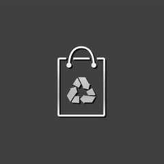 Metallic Icon - Recycle symbol paper bag