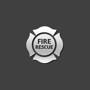 Metallic Icon - Firefighter emblem