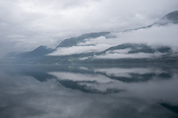 Fototapeta na wymiar Norway - ideal fjord reflection in clear water