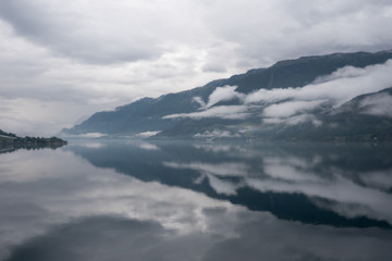 Norway - ideal fjord reflection in clear water