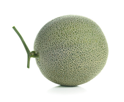 Cantaloupe melon on white background.