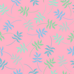 Fototapeta na wymiar Tropical seamless vector pattern with colorful exotic leaves. Vector neon colored illustration.