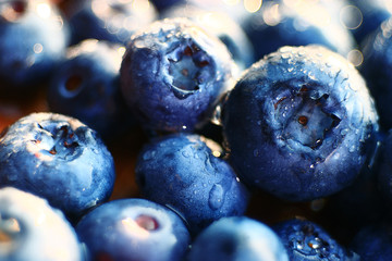 fresh berries blueberries close-up scattered
