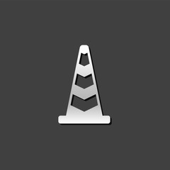 Fototapeta na wymiar Metallic Icon - Traffic cone