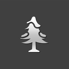 Metallic Icon - Pine tree with snow