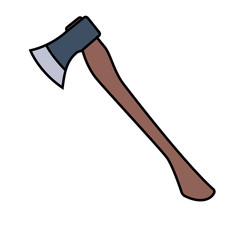 Lumberjack Axe with wooden handle. vector illustration