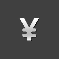 Metallic Icon - Japan Yen symbol