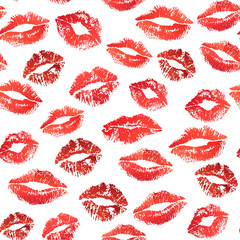 Lipstick kiss seamless watercolor background