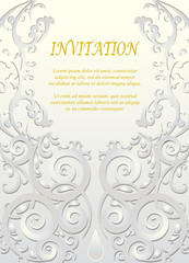 Invitation card, wedding card with ornamental