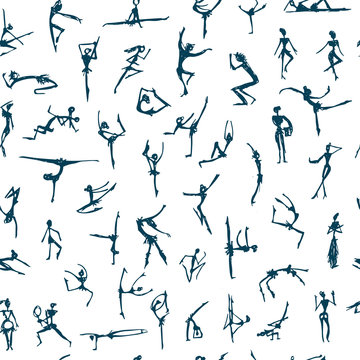 Dancing people, sketch for your design