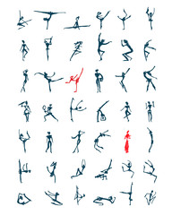 Active people set, sketch for your design