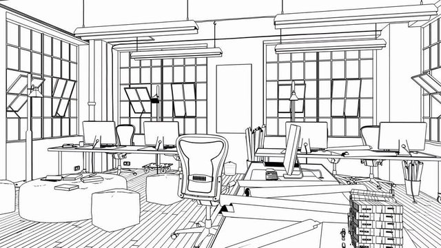 Industrial Office Area (loop 4k UHD)
