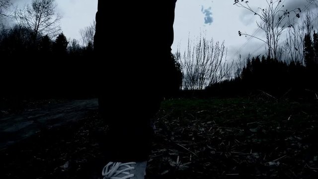 Dangerous journey. Go at night in a dangerous place