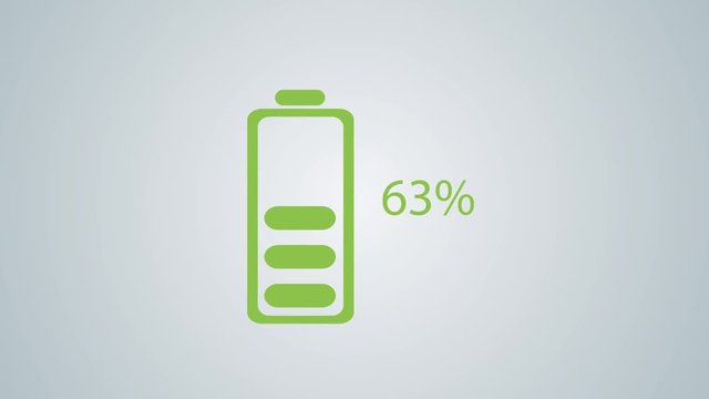 Flat Design Animated of Battery Charging with Percentage 100 donw to 50