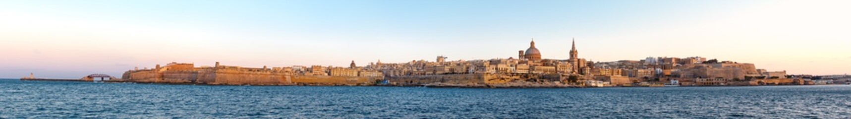 Fototapeta na wymiar Valletta before sunset panorama, Malta, EU