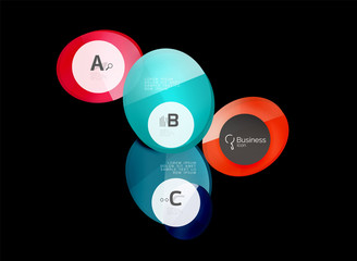 Vector glossy glass circles speech bubble on black