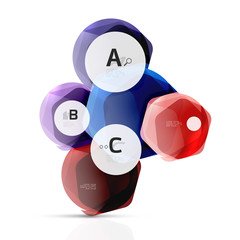 Geometrical hexagon aqua elements