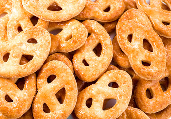 Close up image of cookies called krakelingen as background